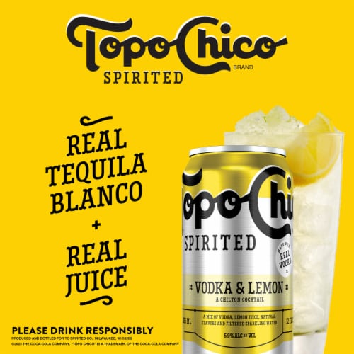 Topo Chico Spirited Vodka & Lemon Chilton Canned Cocktail Perspective: right