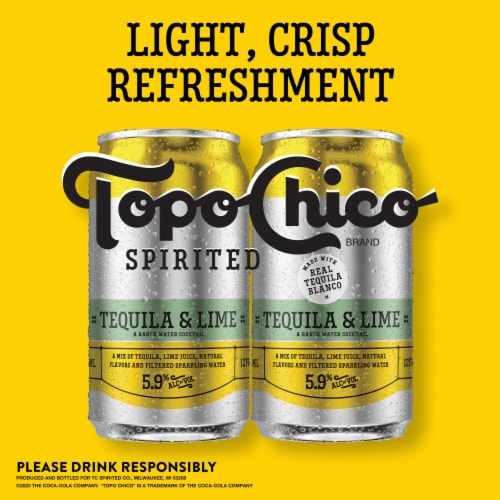 Topo Chico Spirited Tequila & Lime Ranch Water Canned Cocktail Perspective: right