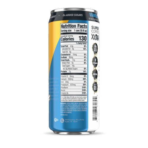 Super Coffee® XXTRA Coffee + Energy Vanilla Iced Coffee Can Perspective: right