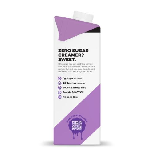 Super Coffee® Sweet Cream Zero Sugar Coffee Creamer Perspective: right