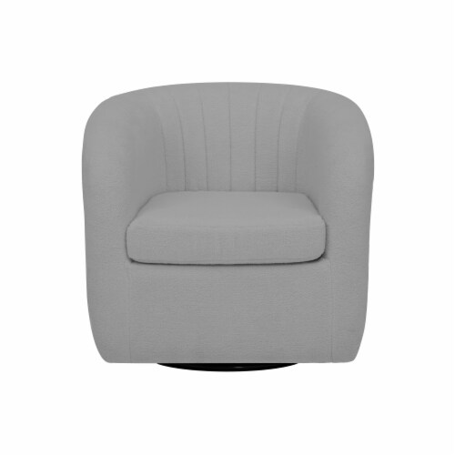 Gray swivel barrel chair deals