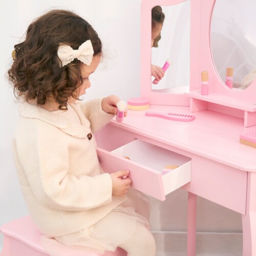 Fantasy Fields - Little Lady Alessandra Medium Corner Play Vanity - Pink Perspective: right
