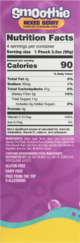 SpongeBob SquarePants Mixed Berry Kids Smoothie Pouches Perspective: right
