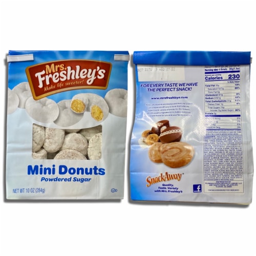 Powdered Sugar Mini Donuts by Mrs. Freshley's Bundled by Tribeca Curations | 10 Oz Bag | Valu Perspective: right