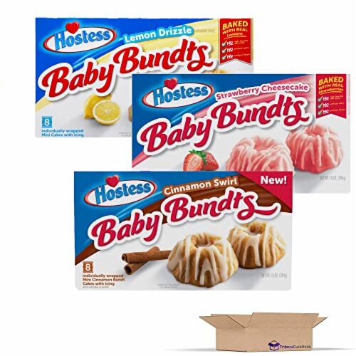 Strawberry Cheesecake Baby Bundts by Hostess | 10 Ounce | Box of 8 | Pack of 3 (24 Total Cake Perspective: right