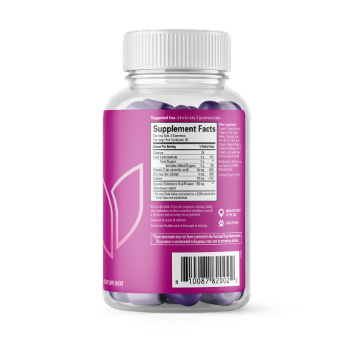 Hyland's Naturals™ Organic Elderberry Plus Immune Support Gummies Perspective: right