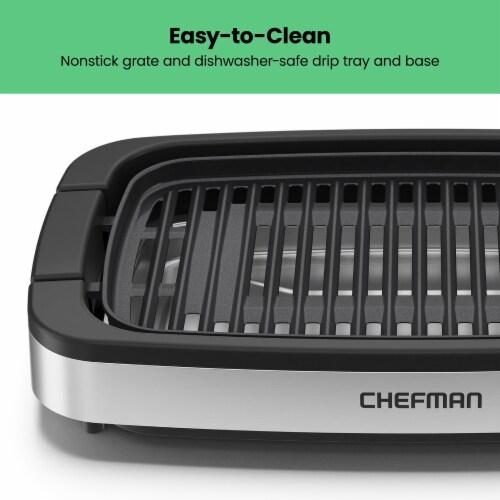 Chefman Smokeless Indoor Electric Grill Adjustable Temperature Control Perspective: right