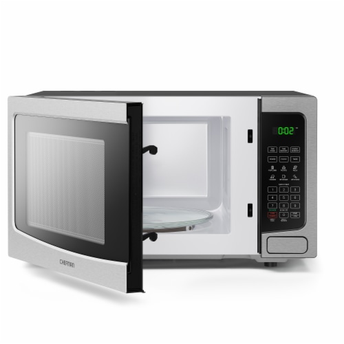 Chefman 1.1 Cubic Foot Countertop Microwave Oven - Stainless Steel Perspective: right
