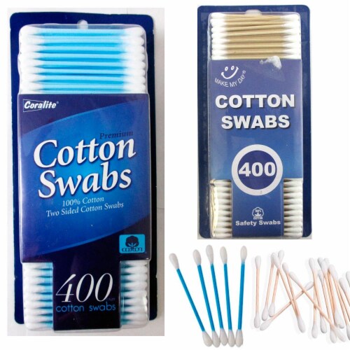 400 Ct Cotton Swabs Double Tipped Applicator Q Tip Safety Ear Wax