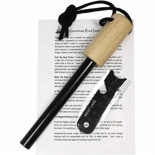 1/2  x 5  Jumbo Sized Ferrocerium (Ferro) Rod Flint Survival Fire Starter Kit , Bushcraft Perspective: right