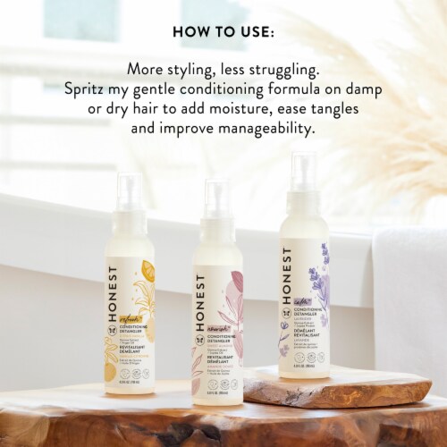 The Honest Company Calm Lavender Conditioning Detangler Perspective: right