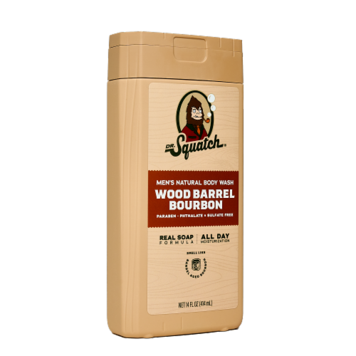 Dr. Squatch® Natural Body Wash Wood Barrel Bourbon Scent Notes of Spice & Oak + Sulfate Free Perspective: right