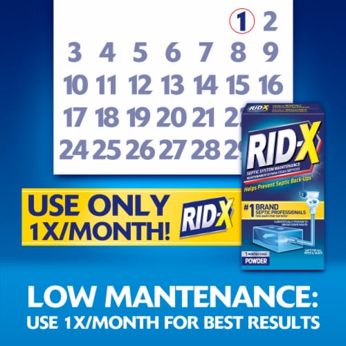 Rid-X Professional Septic System Maintenance - 1 Dose Powder - 9.8 oz (Pack of 4) Perspective: right