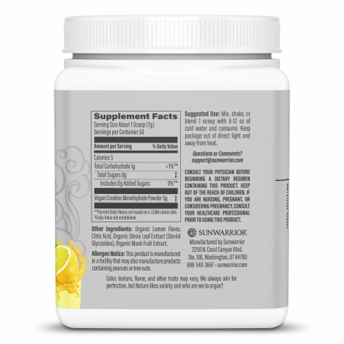 Sunwarrior® Sport Lemonade Flavor Vegan Active Creatine Perspective: right