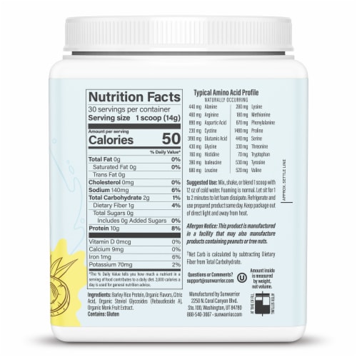 Sunwarrior® Refresh Pineapple Coconut Clear Protein Powder Perspective: right