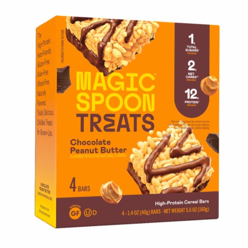 Magic Spoon® High-Protein Gluten-Free Chocolate Peanut Butter Cereal Treat Bars Perspective: right