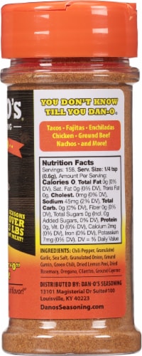 Dan-O's® Tac-O Seasoning Perspective: right