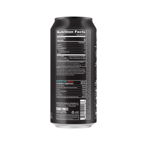 Gorilla Mind® Black Cherry Vanilla Energy Drink Perspective: right
