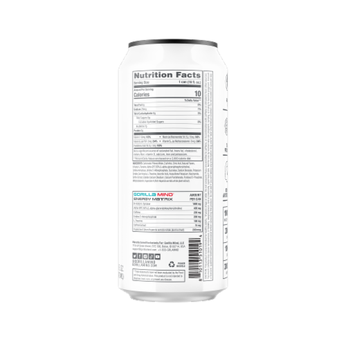 Gorilla Mind® Arctic White Energy Drink Perspective: right