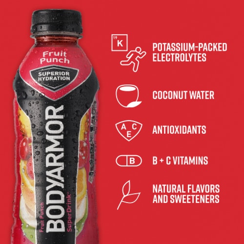 BODYARMOR Fruit Punch Sports Drink Multipack Bottles Perspective: right
