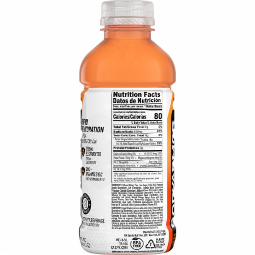BODYARMOR® Flash I.V. Orange Sports Drink Bottle Perspective: right
