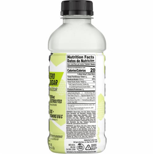 BODYARMOR® Flash I.V. Lemon Lime Zero Sugar Sports Drink Bottle Perspective: right
