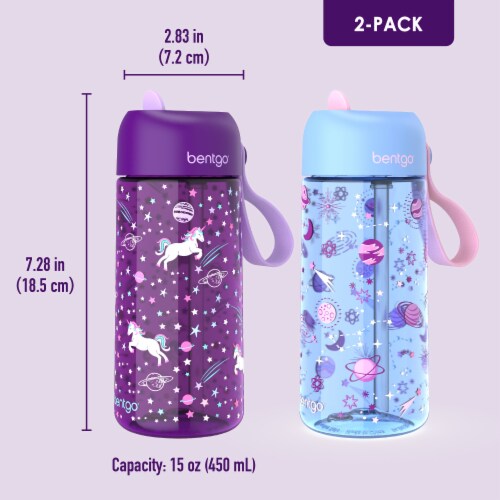 Bentgo® Kids Unicorn/Galaxy Water Bottles Perspective: right