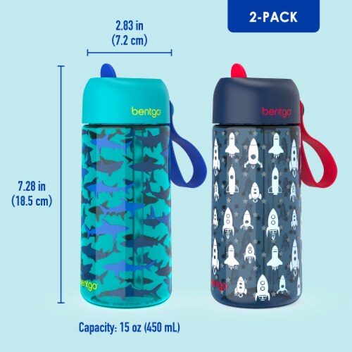 Bentgo® Kids Rocket/Shark Water Bottles Perspective: right