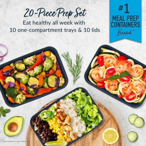 Bentgo® Meal Prep 1-Compartment Container - Navy Blue Perspective: right