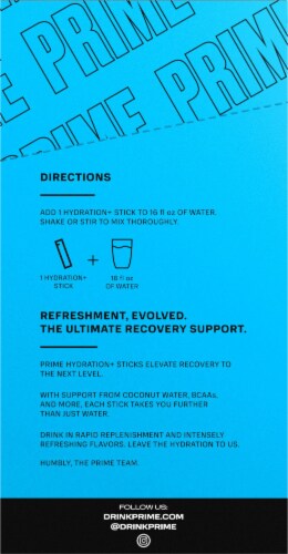 Prime Blue Raspberry Hydration Sticks Perspective: right
