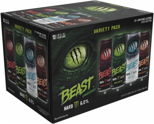 Monster The Beast™ Unleashed Flavored Hard Beverage Variety Pack Perspective: right