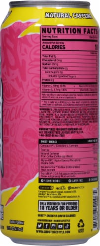 Ghost® Zero Sugar Sour Pink Lemonade Energy Drink Can Perspective: right