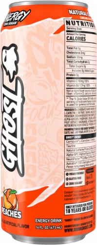 Ghost Energy Peaches Zero Sugar Perspective: right