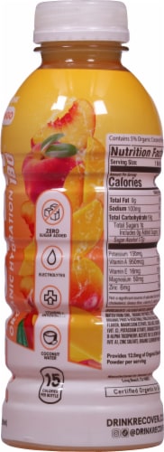 Recover® Peach Mango Organic Hydration Bottled Water Perspective: right