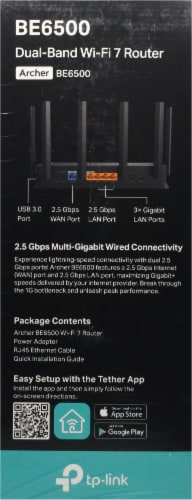 TP Link Archer BE6500 Dual-Band Wi-Fi 7 Router Perspective: right