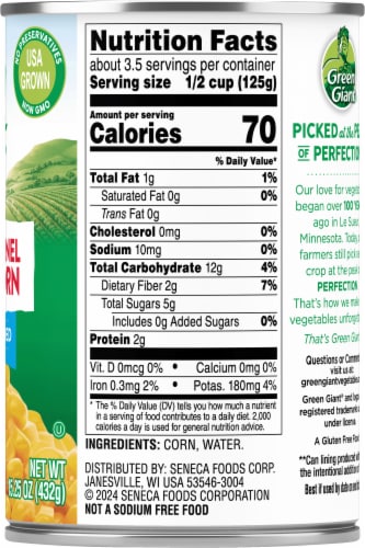 Green Giant® Whole Kernel No Salt Sweet Corn Perspective: right