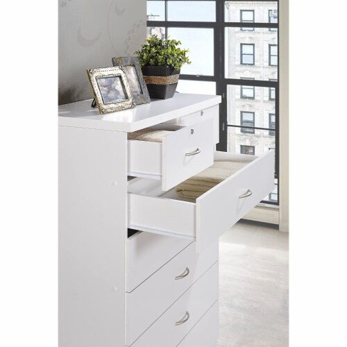 Hodedah hi70dr white chest of drawers with locks discount
