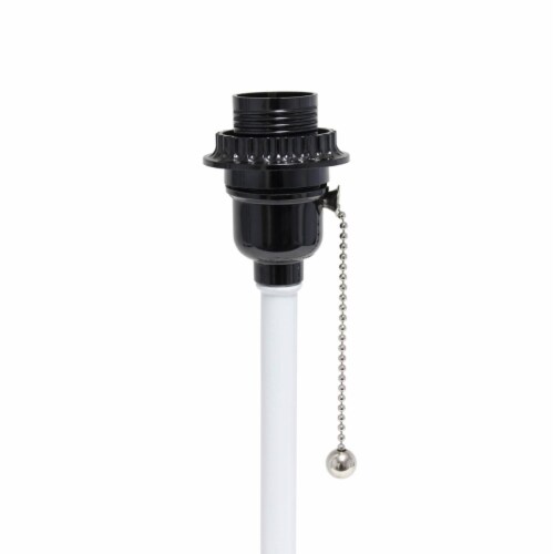 Elegant Designs Metal 10 Ellipse Sequin Crystal Ball Table Lamp in White, 1
