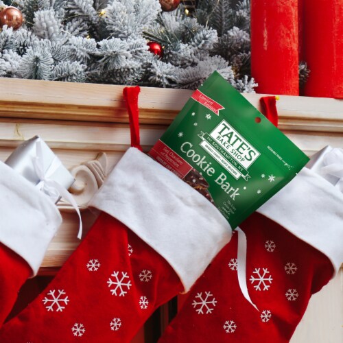 Tate's Bake Shop Holiday Cookie Bark, Chocolate Chip Cookies with Dark Chocolate and Peppermint Perspective: right