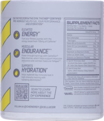 Cellucor® C4 Sport Blue Raspberry Pre-Workout Powder Supplement Perspective: right