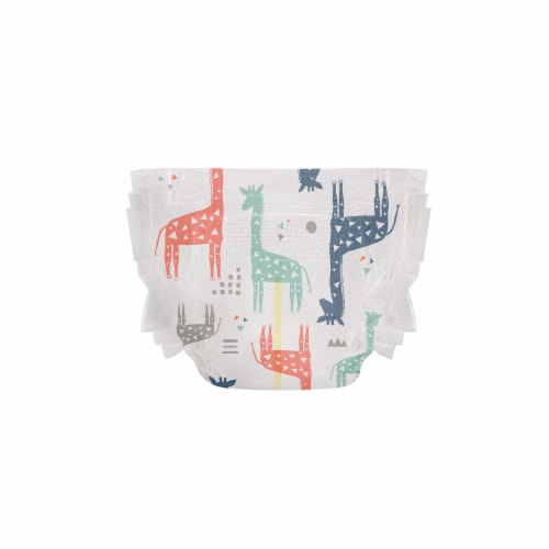 The Honest Co.® Teal Tribal + Giraffes Print Size 1 Diapers Perspective: right