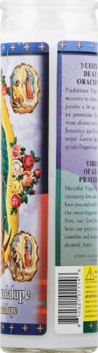 St. Jude Candle Company Apparitions of the Virgin of Guadalupe Glass Jar Candle - White Perspective: right