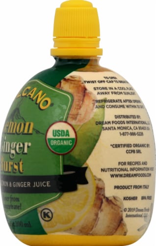 Volcano Organic Lemon & Ginger Juice Perspective: right