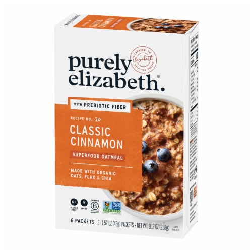 Purely Elizabeth with Prebiotic Fiber Classic Cinnamon Superfood Oatmeal Multipack Perspective: right