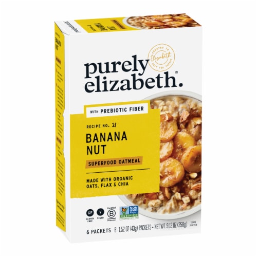 Purely Elizabeth Banana Nut Superfood Oatmeal with Prebiotic Fiber Multipack Perspective: right