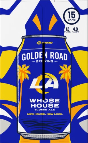Golden Road® Brewing LA Rams Whose House Blonde Ale Beer Perspective: right