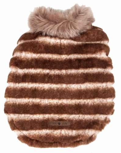 Pet Life Luxe Tira-Poochoo Tiramisu Patterned Mink Dog Coat Jacket Perspective: right