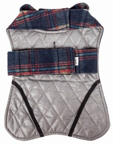 Touchdog 2-In-1 Tartan Plaided Dog Jacket With Matching Reversible Dog Mat Perspective: right