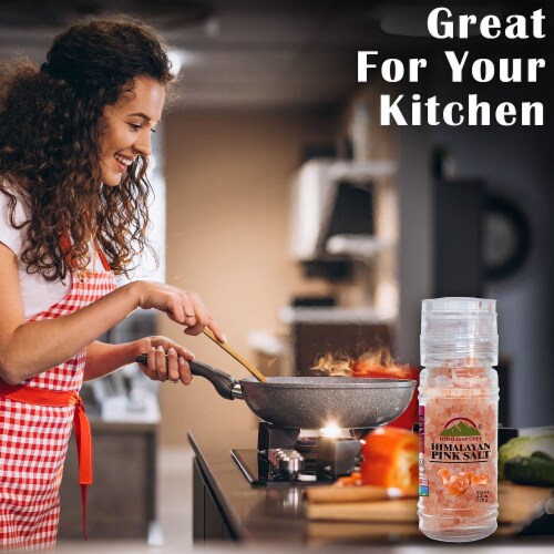 Himalayan Chef Pink Salt, Pure Himalayan Salt, Small Glass Grinder – 6 Packs | 4.2 Oz Each Perspective: right