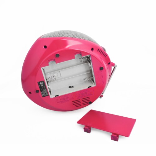 Riptunes CD player Boombox- Portable Black Aux-In CD Boombox, AM/FM Radio- Pink Perspective: right